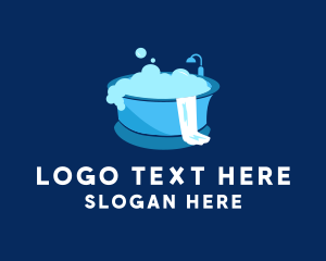 Suds - Blue Bathtub Cleaning logo design