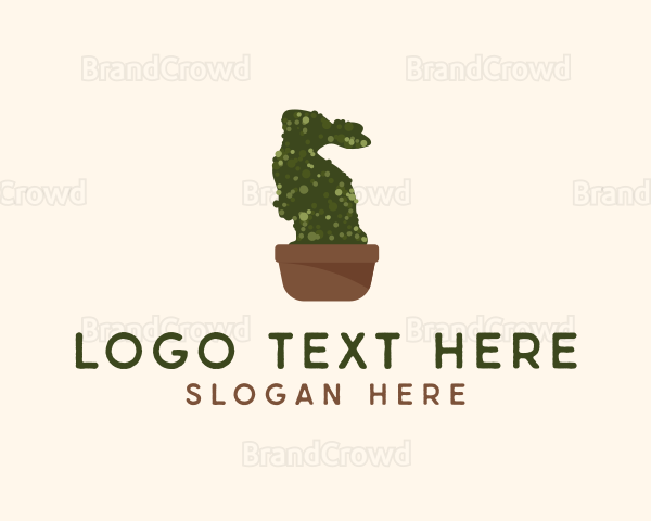 Bunny Topiary Plant Logo