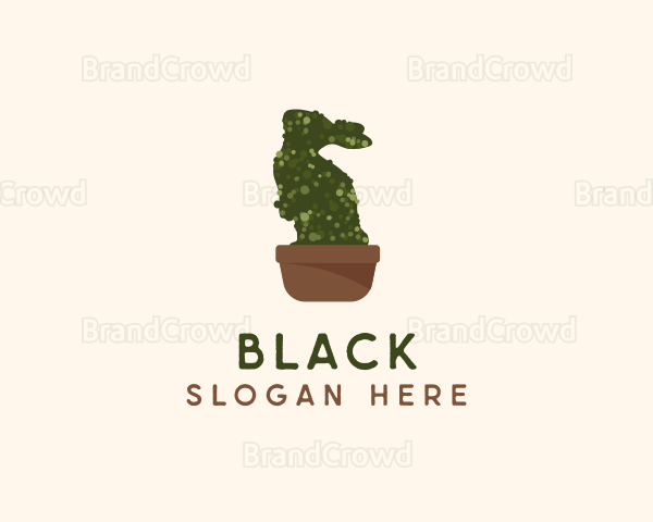 Bunny Topiary Plant Logo