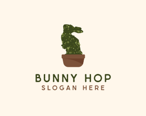 Bunny Topiary Plant logo design