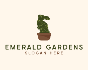 Bunny Topiary Plant logo design