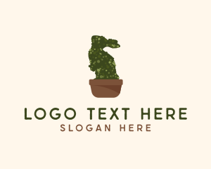 Animal - Bunny Topiary Plant logo design