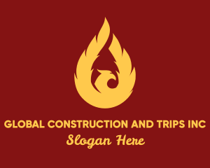 Blaze - Flaming Phenix Bird logo design