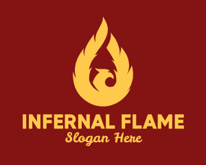 Flaming Phenix Bird  logo design