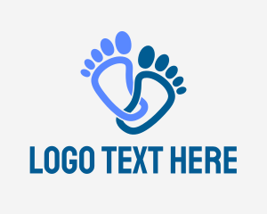 Family - Blue Human Feet logo design