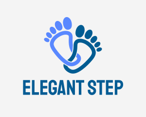 Heel - Blue Human Feet logo design