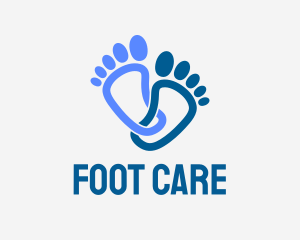 Podiatrist - Blue Human Feet logo design