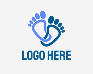Hygienic - Blue Human Feet logo design