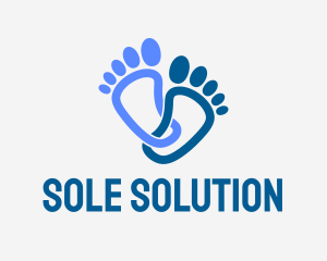 Heel - Blue Human Feet logo design