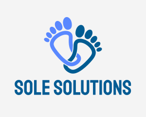 Sole - Blue Human Feet logo design