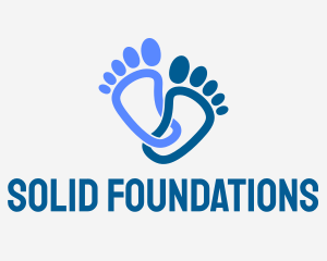 Physical Therapy - Blue Human Feet logo design