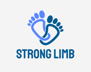 Leg - Blue Human Feet logo design