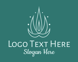 Vegan - Minimalist Aloe Vera Plant logo design