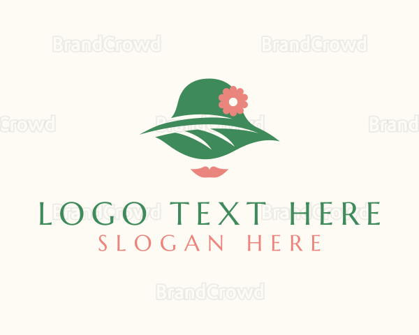 Woman Hat Leaf Logo