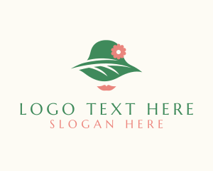 Woman Hat Leaf logo design