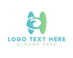 Gradient - Eco Cleaning Letter H logo design