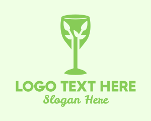 Martini - Organic Wine Glass logo design