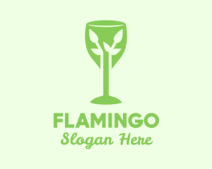 Alcoholic - Organic Wine Glass logo design