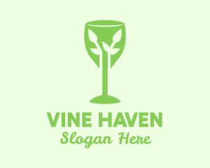 Organic Wine Glass logo design