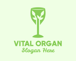 Organic Wine Glass logo design