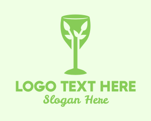 Bartending - Organic Wine Glass logo design