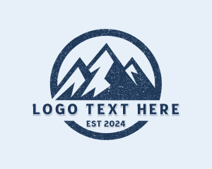 Hiking Trail - Mountain Outdoor Hiker logo design