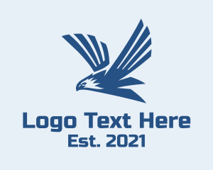 Bird Sanctuary - Blue Flying Eagle logo design