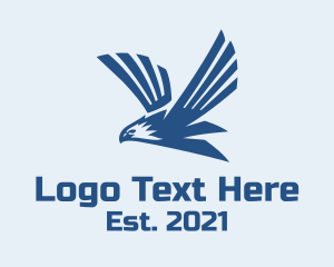 Wild Bird - Blue Flying Eagle logo design