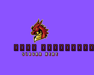 Gamer - Electric Dragon Monster logo design