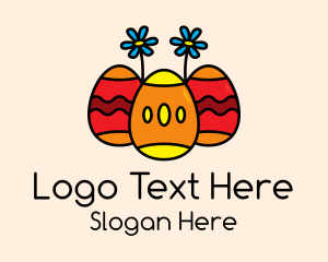 Children - Festive Sunflower Easter Egg logo design