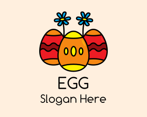 Festive Sunflower Easter Egg logo design