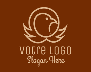 Beige - Eagle Head Outline logo design