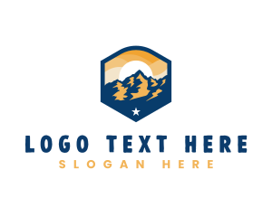 Tourist - Outdoor Mountain Sunset logo design