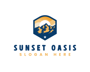 Outdoor Mountain Sunset logo design