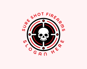 Skull Target Marksman logo design