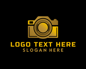 Vlog - Luxury Golden Camera logo design