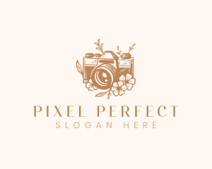 Floral Camera Photography logo design