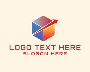 Courier - Tech Arrow Cube Logistics logo design