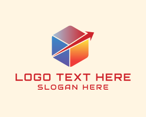 Delivery - Tech Arrow Cube Logistics logo design