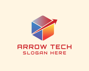 Tech Arrow Cube Logistics logo design