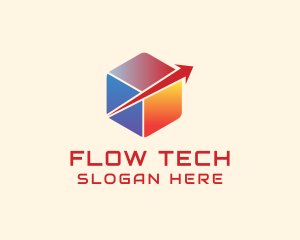 Tech Arrow Cube Logistics logo design