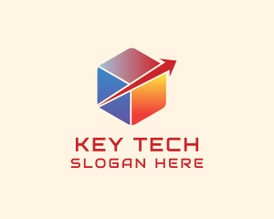 Tech Arrow Cube Logistics logo design