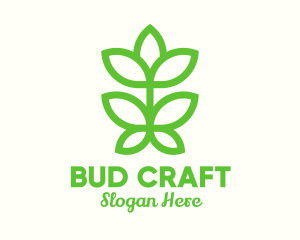 Bud - Green Plant Bud Monoline logo design