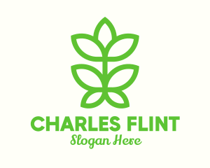 Vegan - Green Plant Bud Monoline logo design