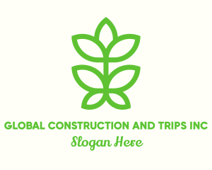 Vegetarian - Green Plant Bud Monoline logo design