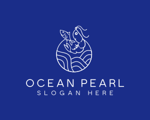Ocean Shrimp Fish logo design