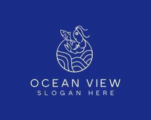 Ocean Shrimp Fish logo design