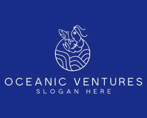 Ocean Shrimp Fish logo design