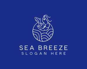 Ocean Shrimp Fish logo design