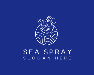 Ocean Shrimp Fish logo design